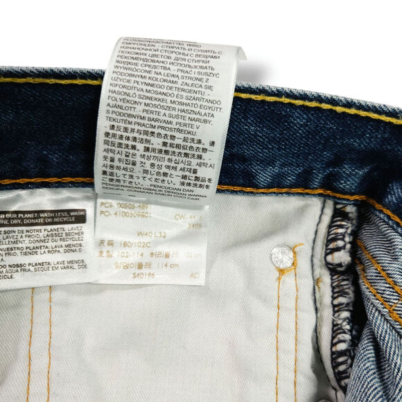 Levi’s 505 Regular Fit Straight Leg Jeans W40 L32 Dark Stonewash Zip Fly VTG Y2K - Picture 8 of 12